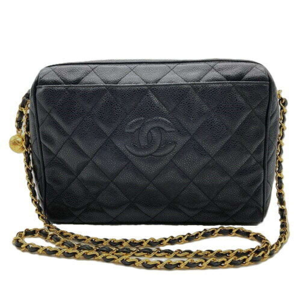 Chanel Caviar Mark Bag Shoulder Matelasse Skin Coco Chain Black - Picture 2 of 6